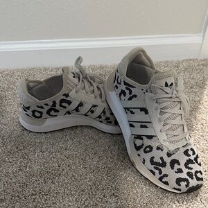 Adidas Women's Sneakers with Leopard Pattern - Black and Tan